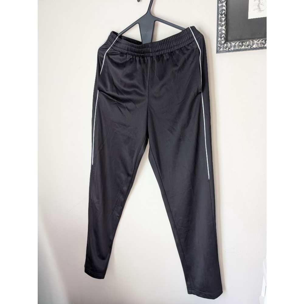Tek Gear Black Straight Leg Sweatpants S with White Stripe , Mens